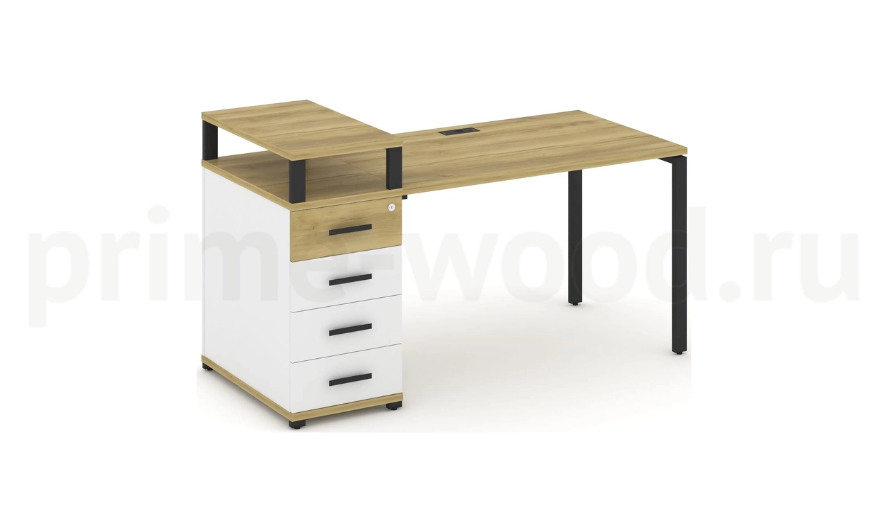 Стол рабочий с одной опорной тумбой CN.SP-410 B/W - фото 1